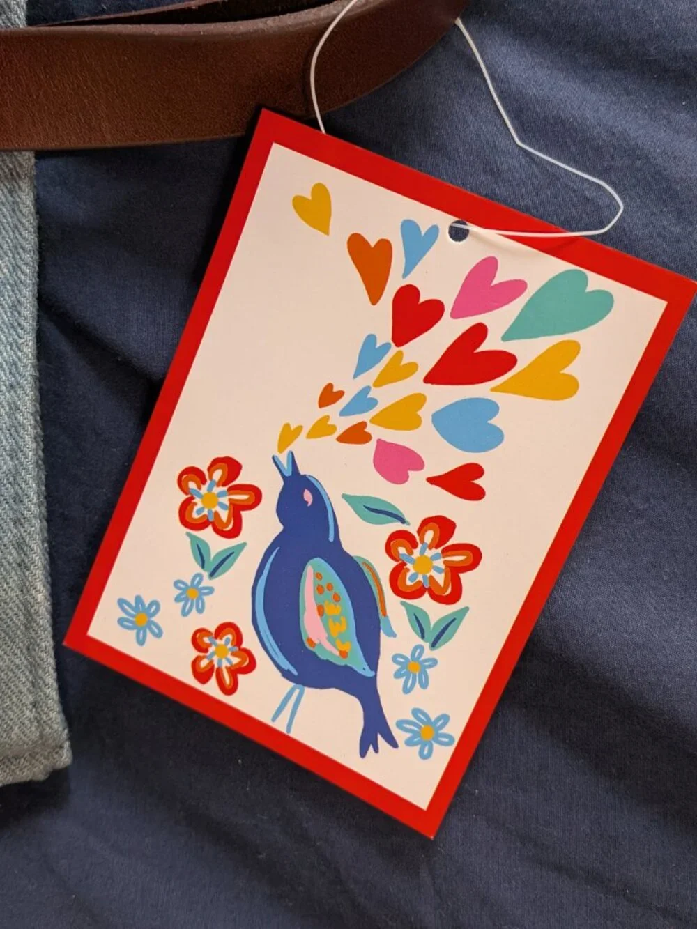 Brighton All You Need Is Love East West Denim Tote Bag NWT Crossbody